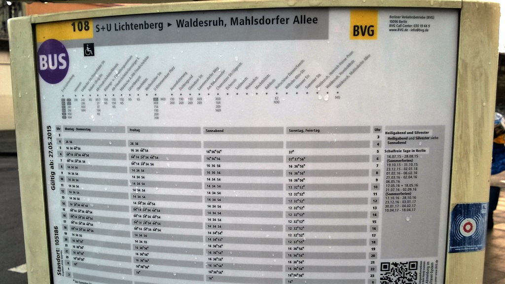 Fahrplanaushänge der BVG www.bahninfoforum.de