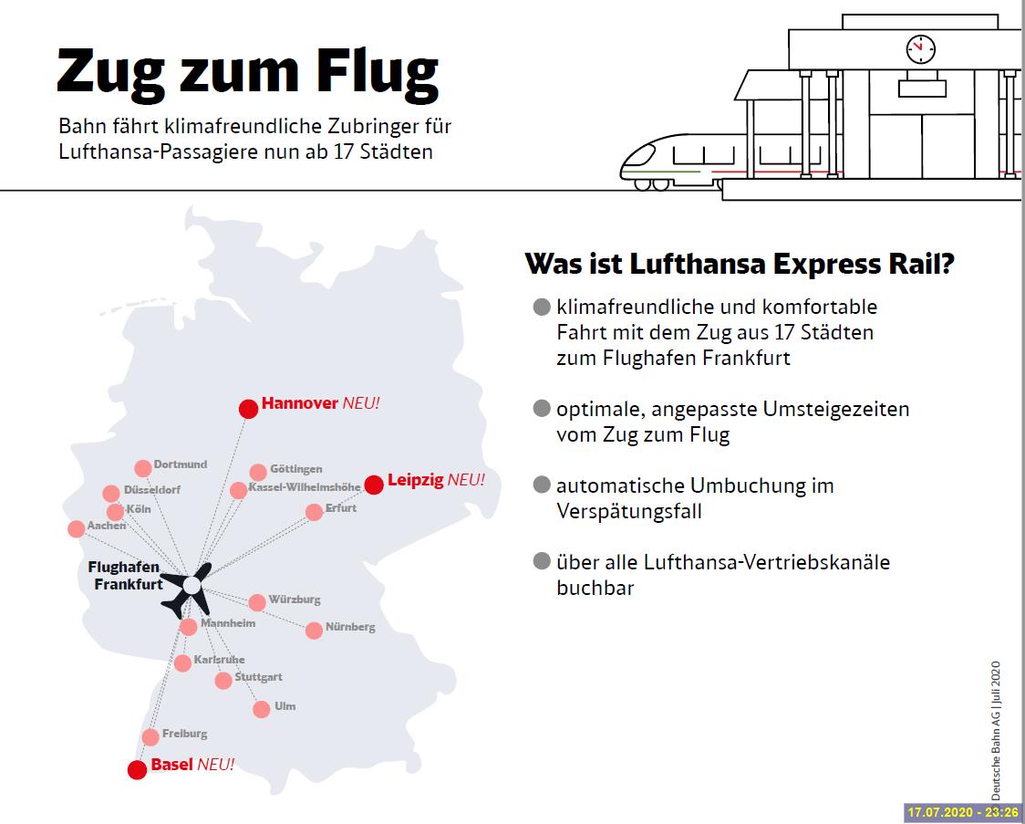 Deutsche Bahn und Lufthansa bauen Kooperation deutlich aus